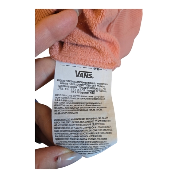 VANS Salmon Pink Drawstring Hoodie - Picture 11 of 12